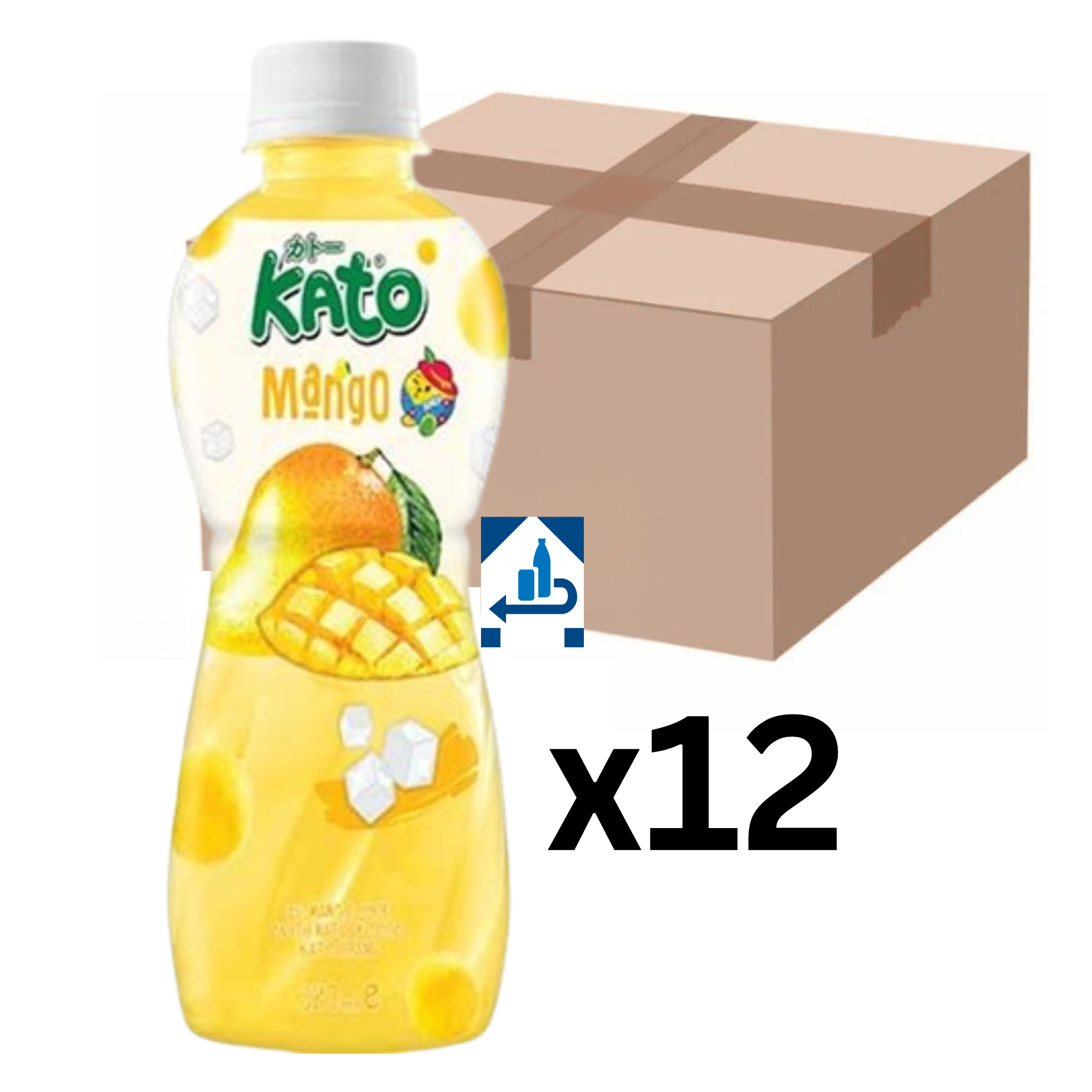 Kato Mango Getränk mit Nata de Coco 320ml (12er-Pack)
