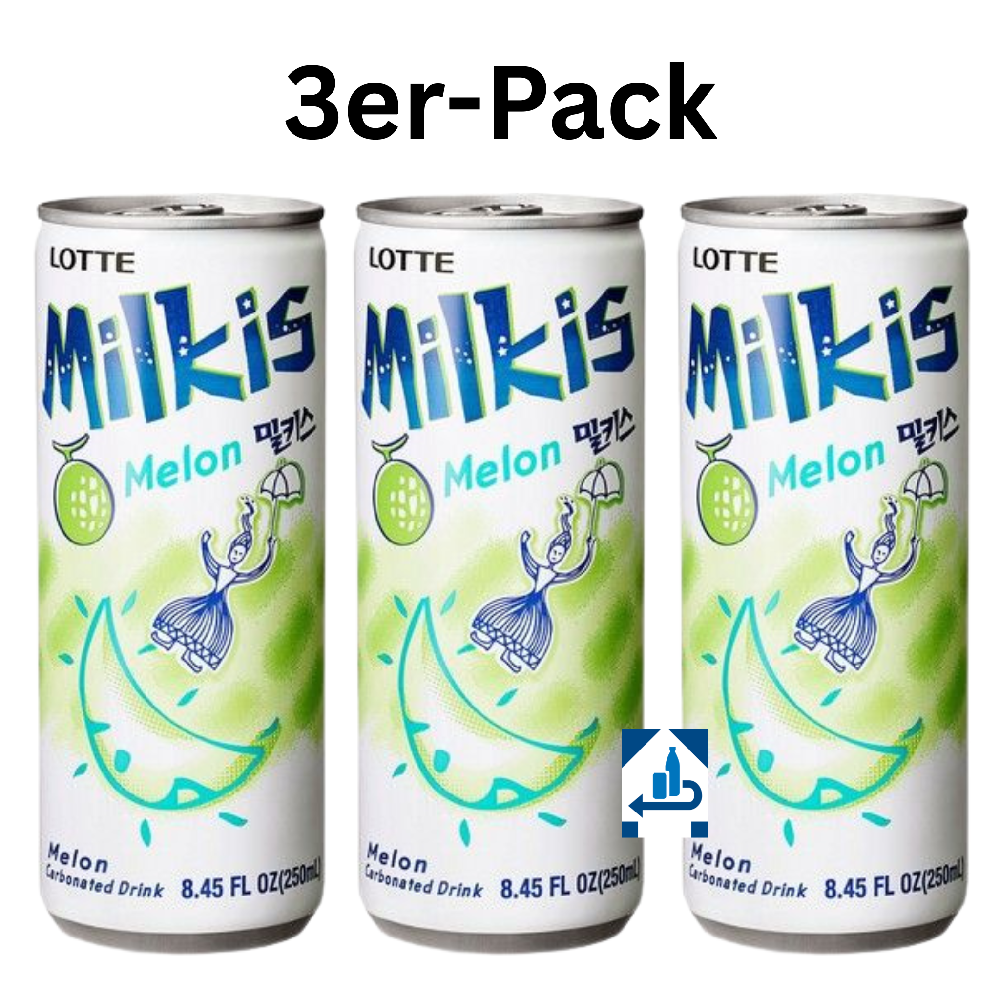 Lotte Milkis Melone Milchgetränk 250ml (3er-Pack)