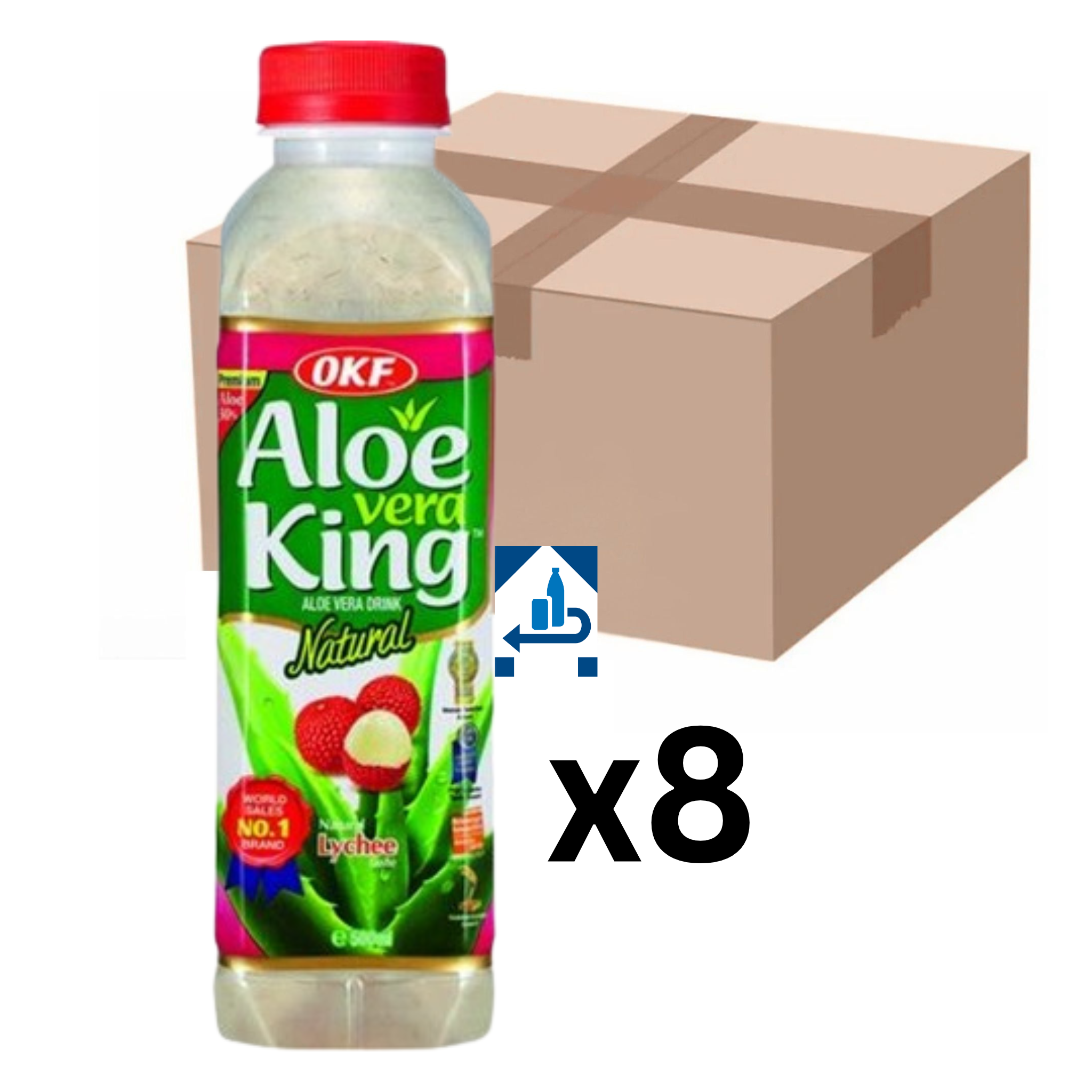 OKF Aloe Vera Getränk Litschi 500ml (8er-Pack)