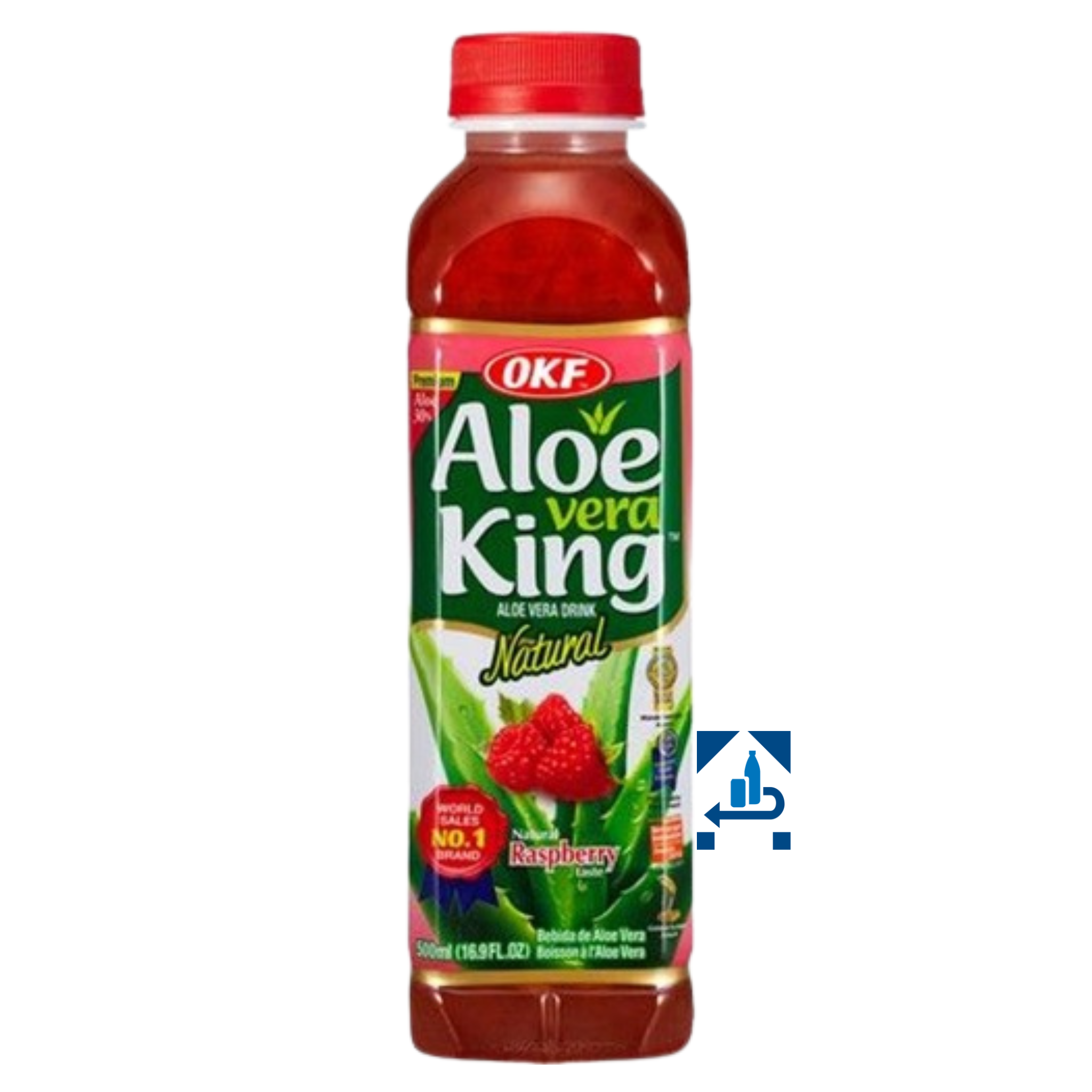 OKF Aloe Vera Getränk Himbeere 500ml (16er-Pack)_MHD