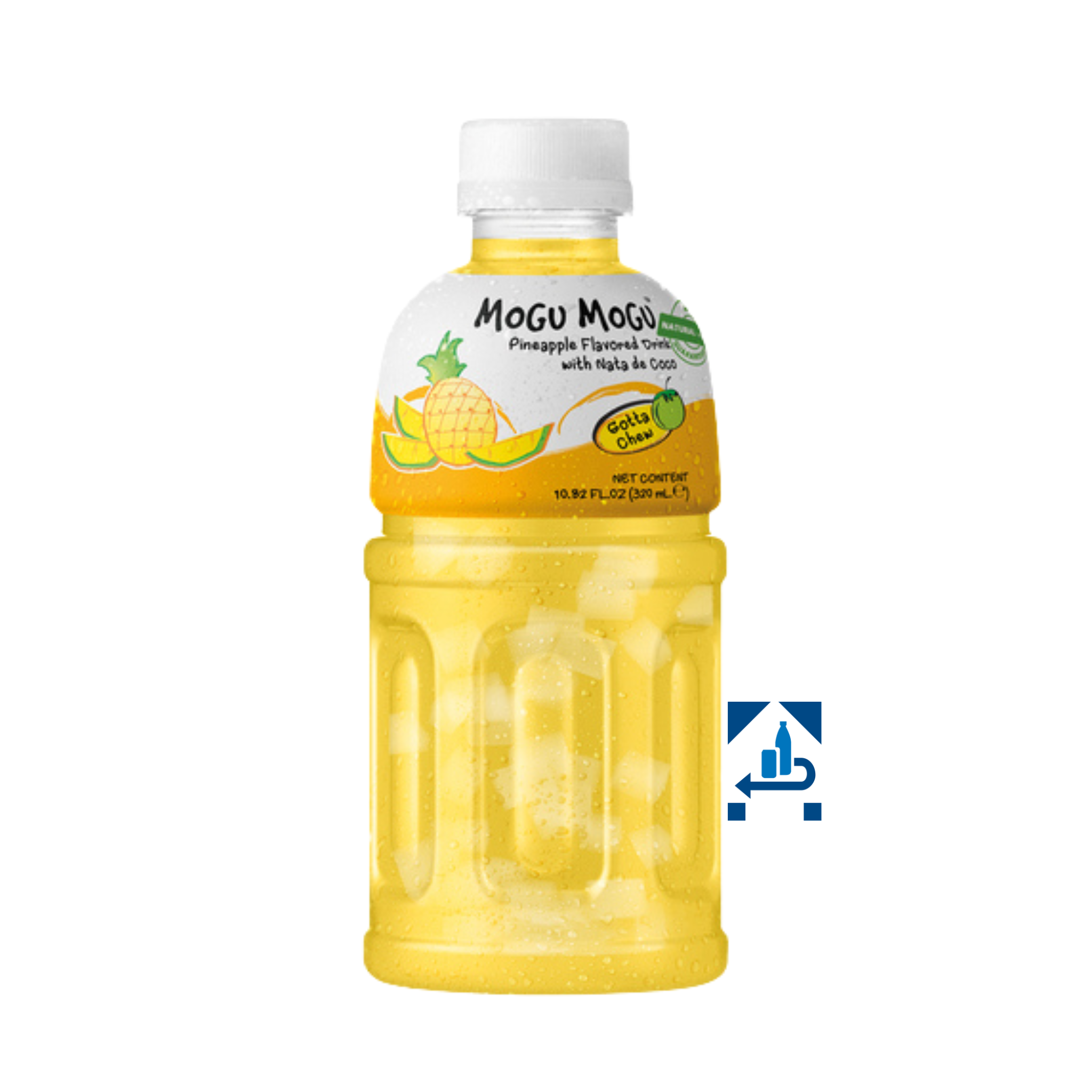 Mogu Mogu Ananas Getränk mit Nata de Coco 320ml (12er-Pack)