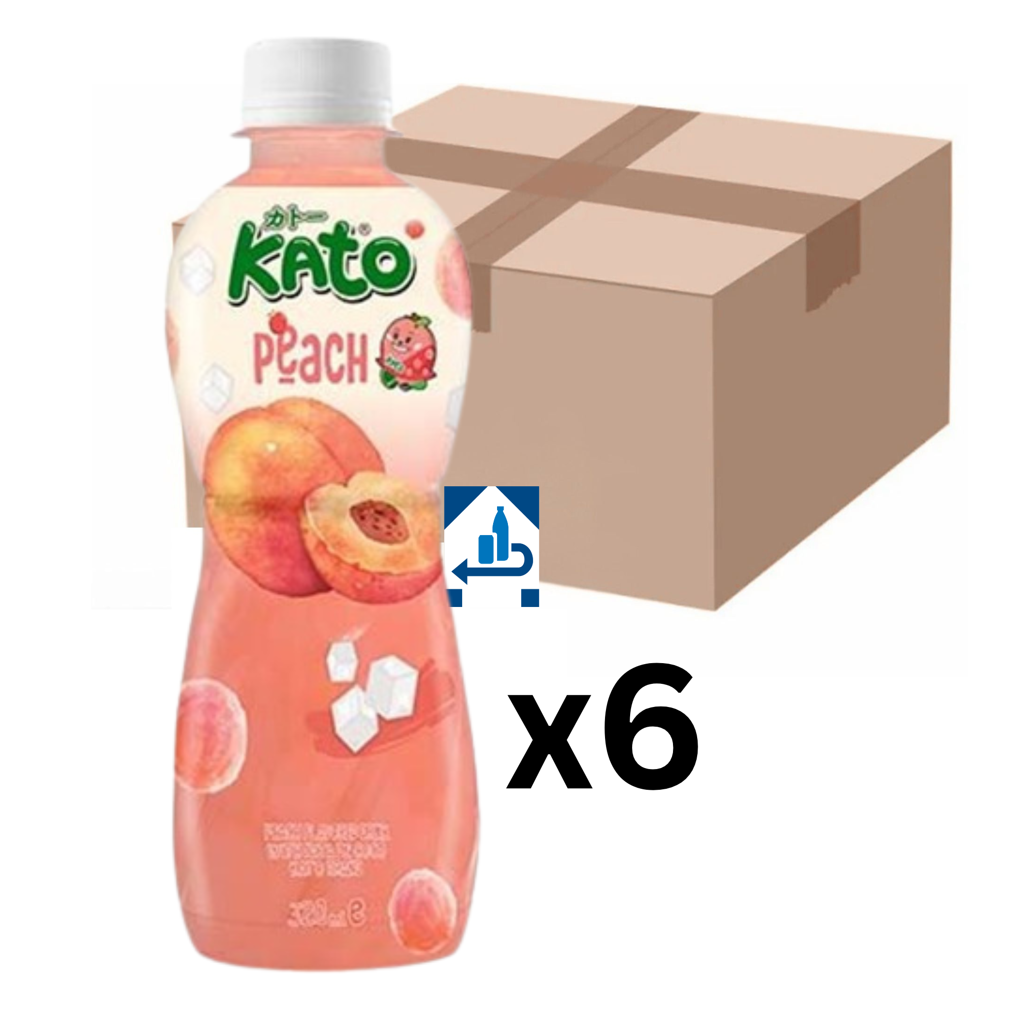 Kato Pfirsich Getränk mit Nata de Coco 320ml (6er-Pack)_MHD