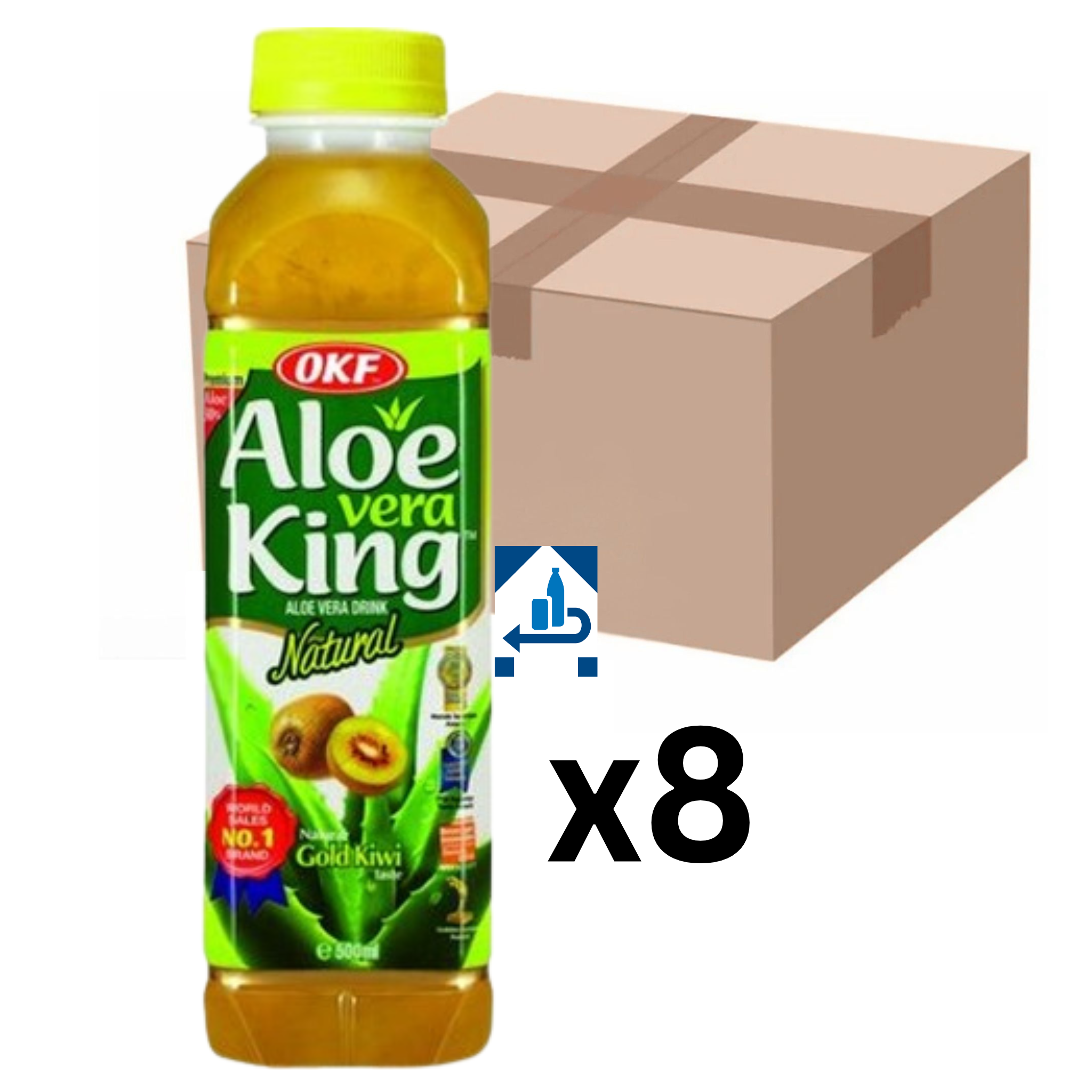 OKF Aloe Vera Getränk Gold Kiwi 500ml (8er-Pack)