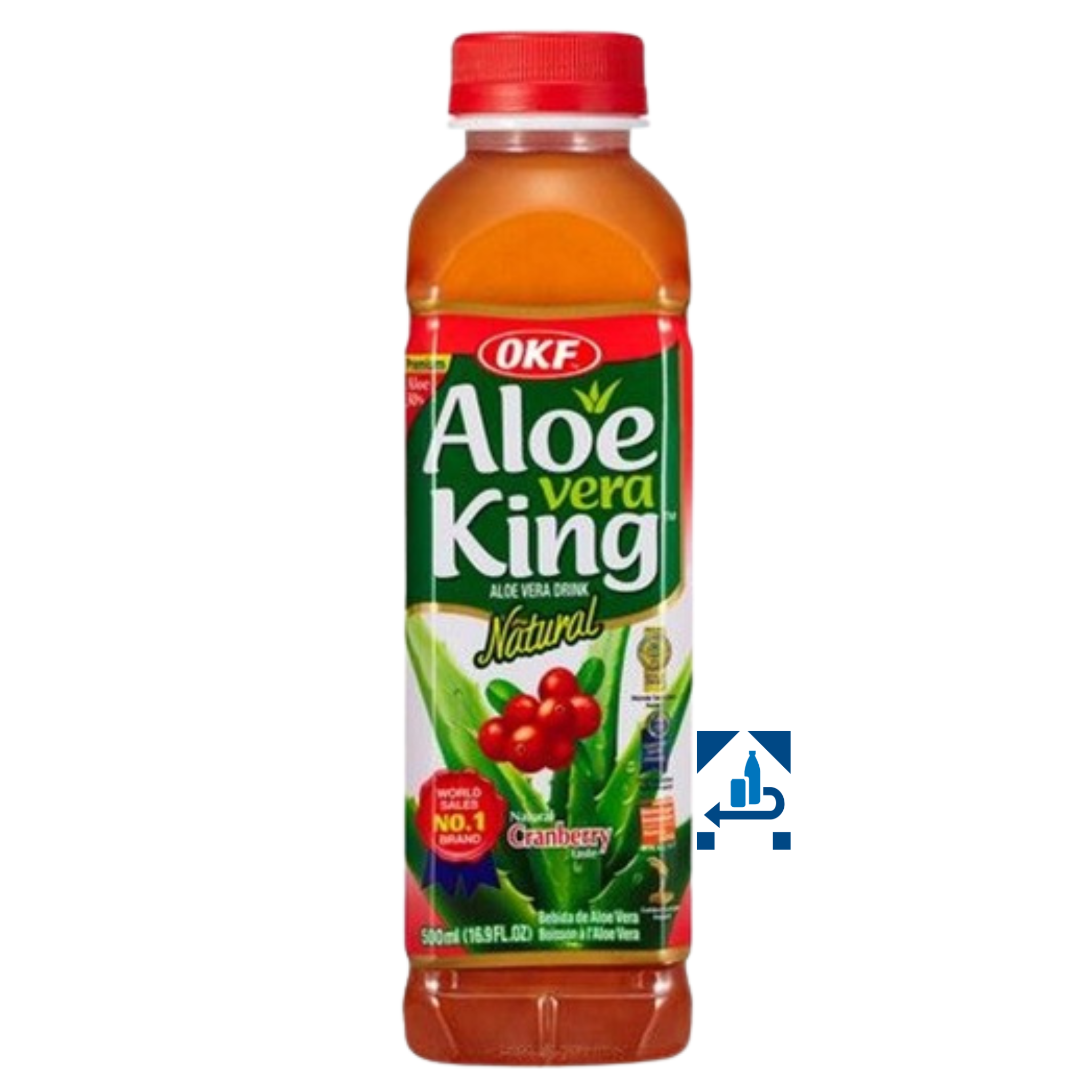 OKF Aloe Vera Getränk Cranberry 500ml (16er-Pack)