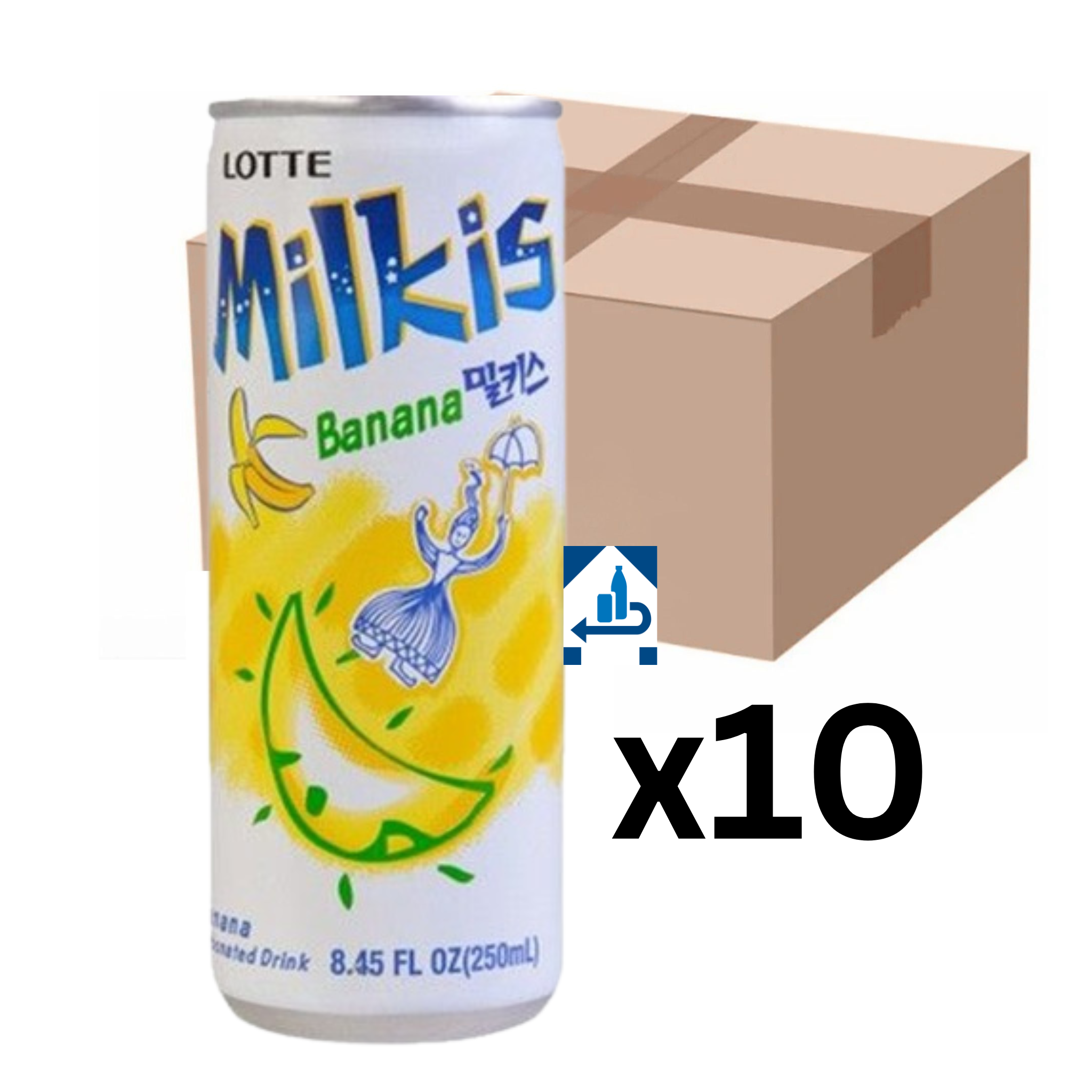 Lotte Milkis Banane Milchgetränk 250ml (10er-Pack)