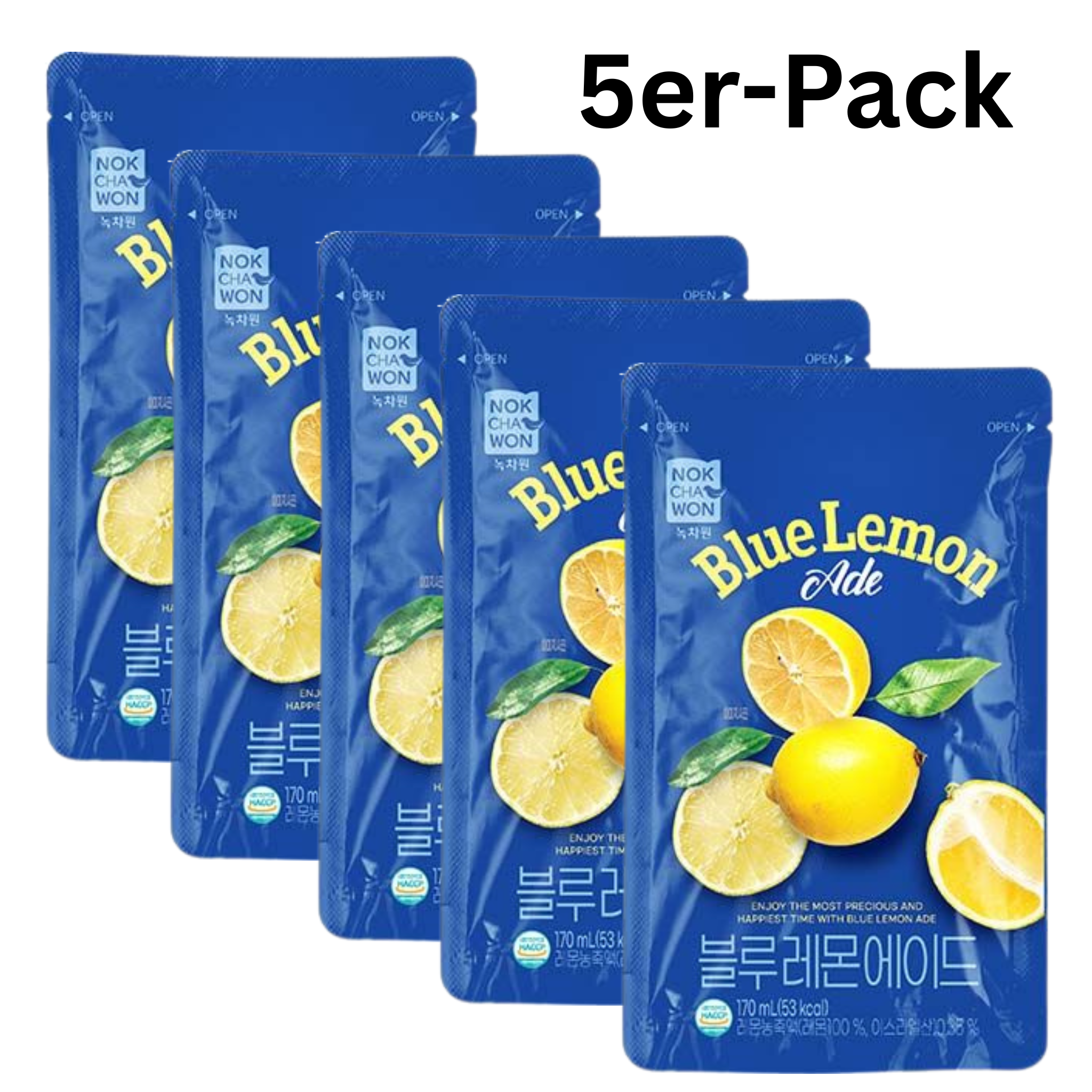 Nokchawon Blue Lemon Ade Beutelgetränk 170ml (5er-Pack)