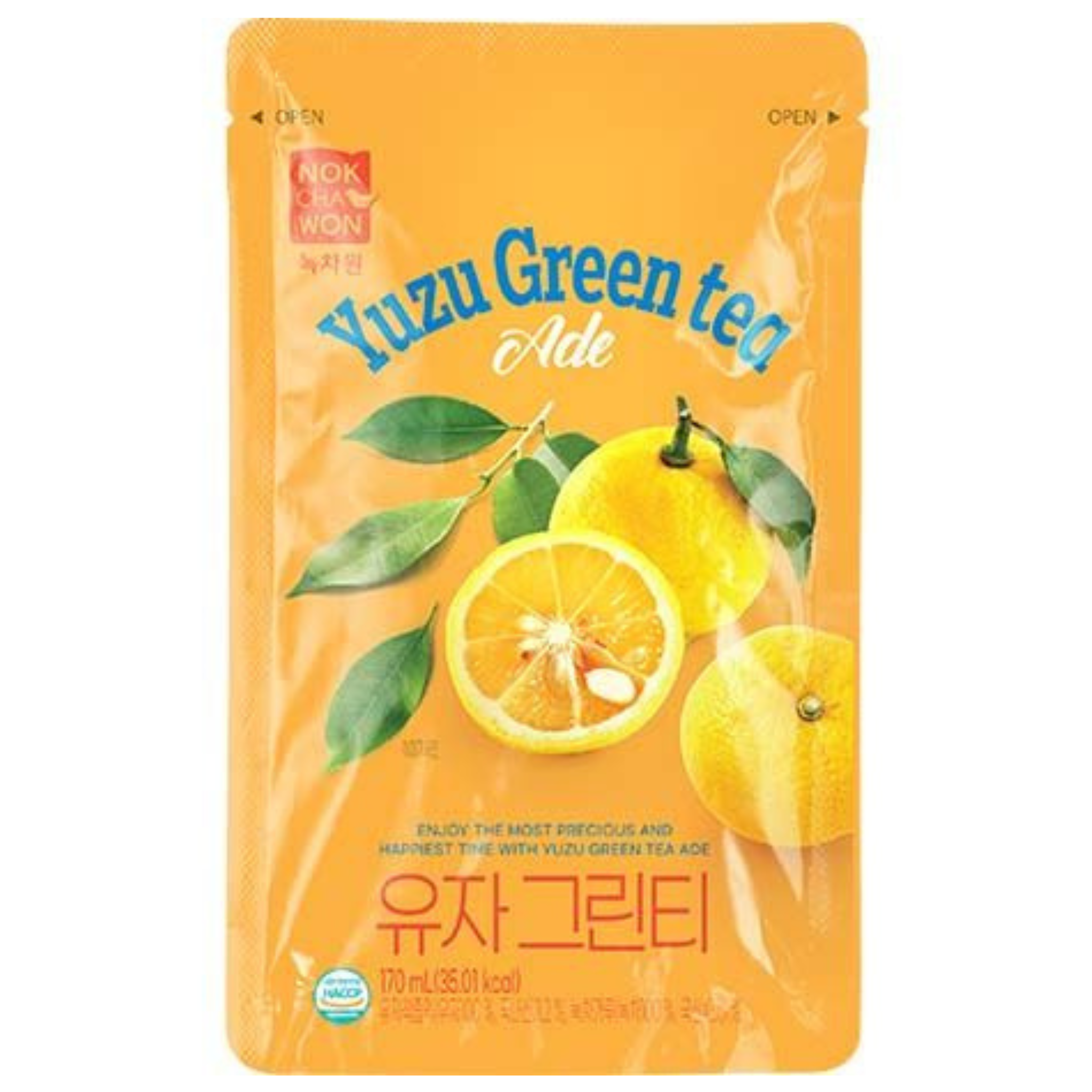 Nokchawon Yuzu Green Tea Ade Beutelgetränk 170ml (15er-Pack)