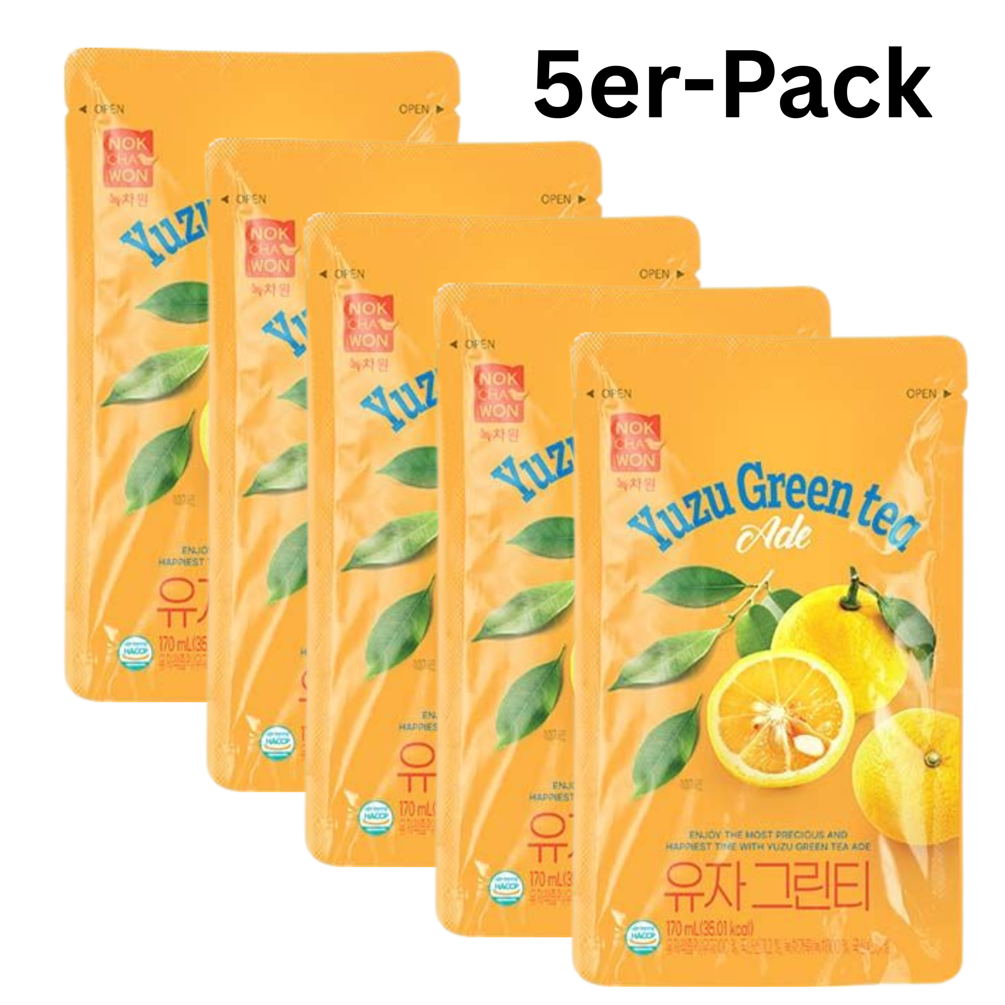 Nokchawon Yuzu Green Tea Ade Beutelgetränk 170ml (5er-Pack)