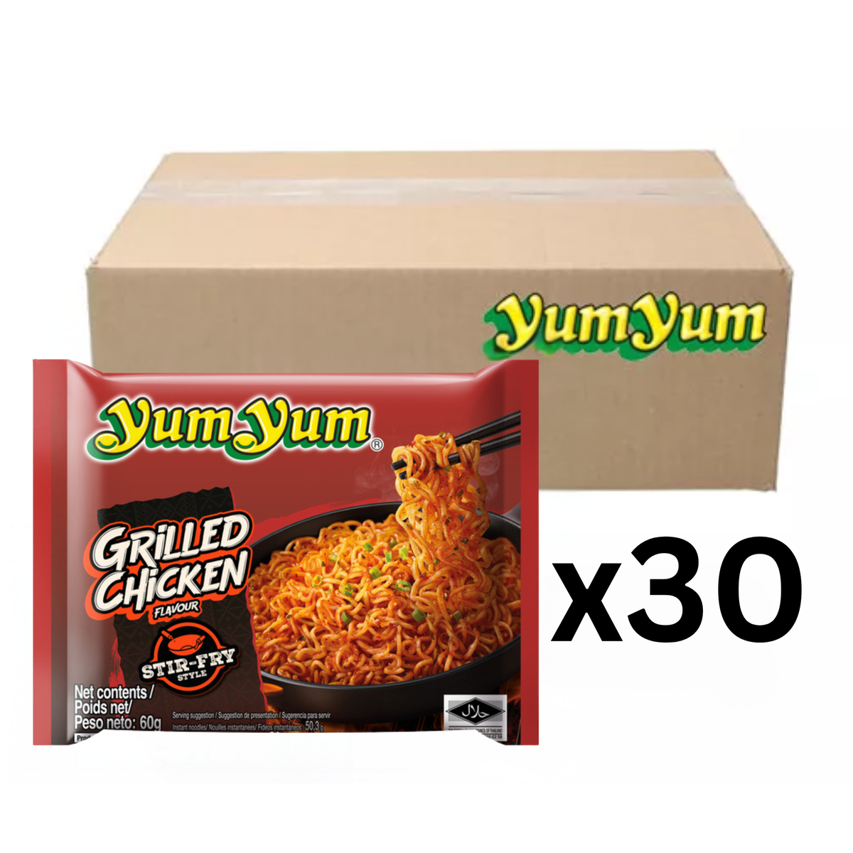 YumYum Instantnudeln Stir-Fried Grilled Chicken 60g
