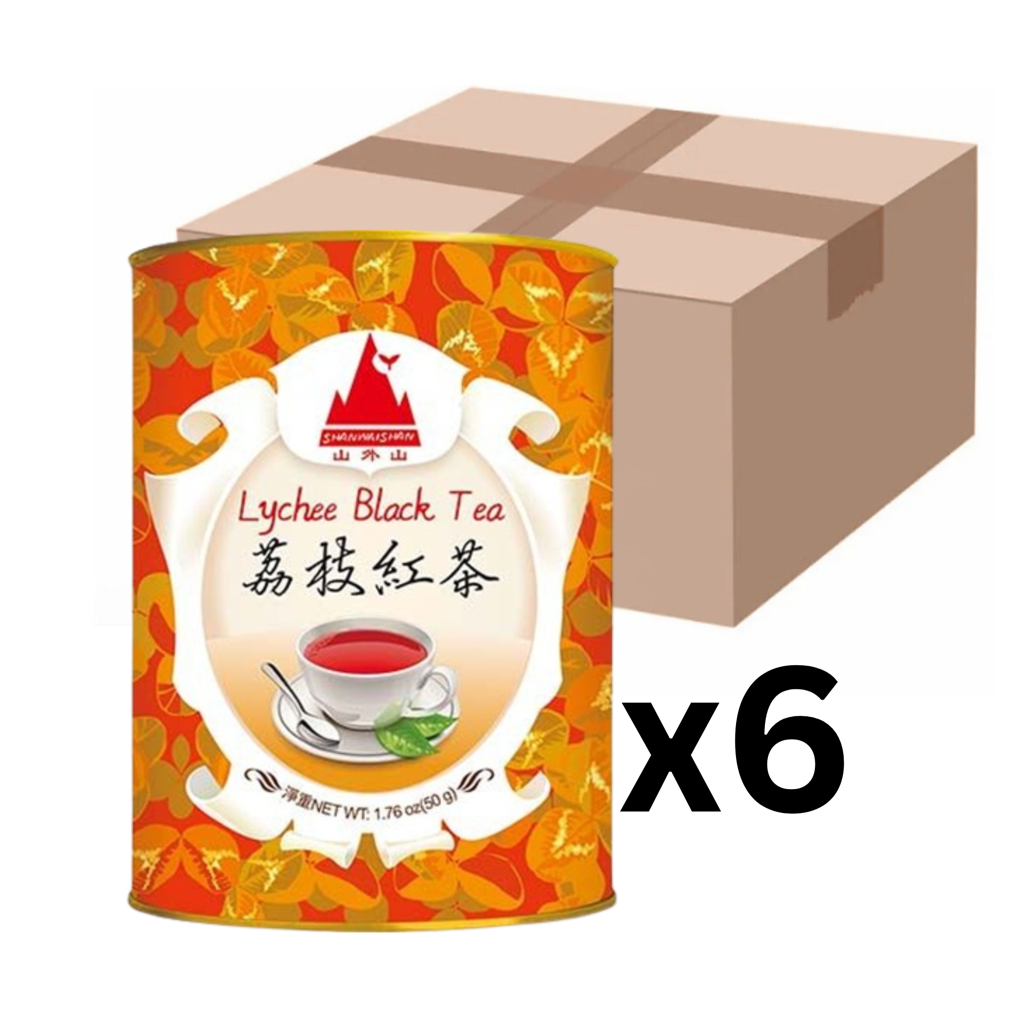 Shan Wai Shan Schwarztee Litschi 50g (6er-Pack)