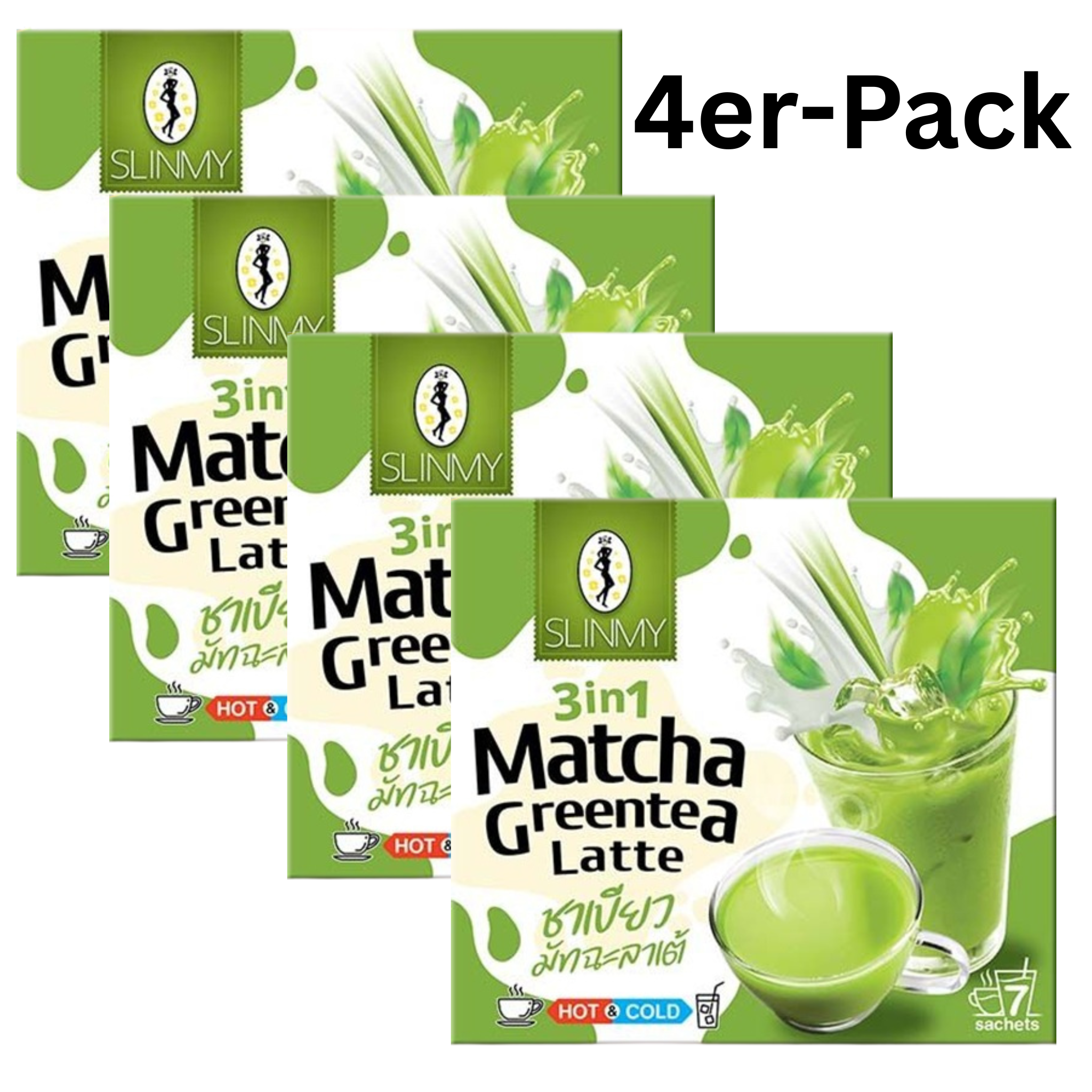Slinmy 3in1 Matcha Latte Grüner Tee Instant 161g (4er-Pack)