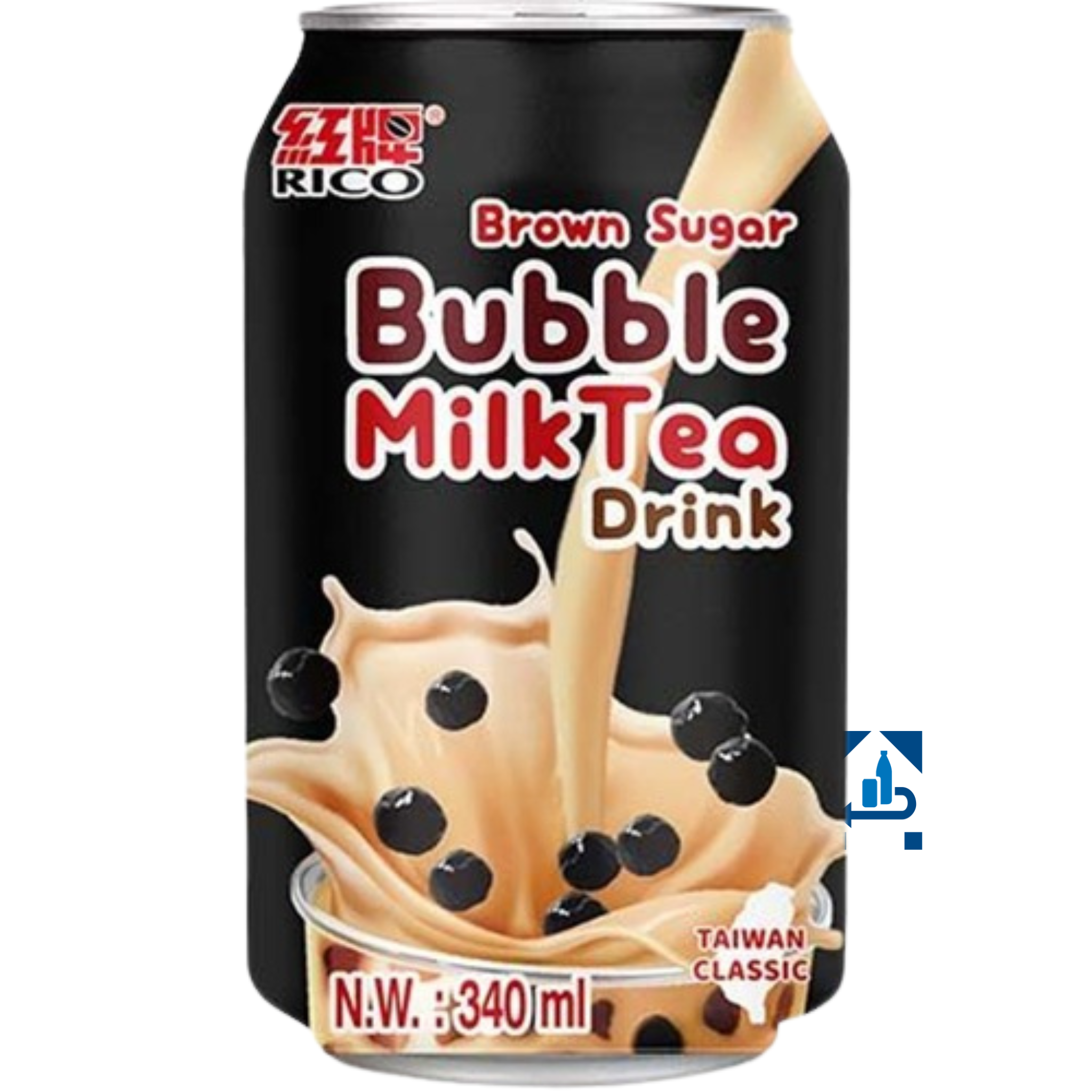 RICO Bubble Milk Tea Getränk Brauner Zucker 340ml (12er-Pack)