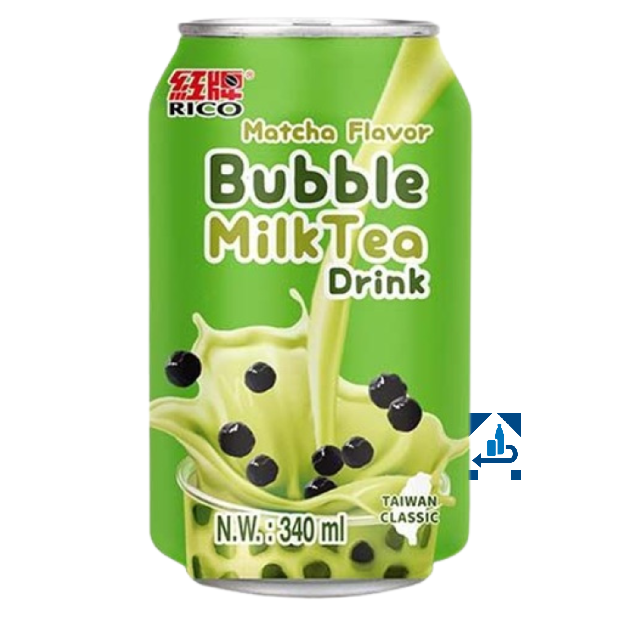 Rico Bubble Milk Tea Getränk Matcha 340ml (6er-Pack)