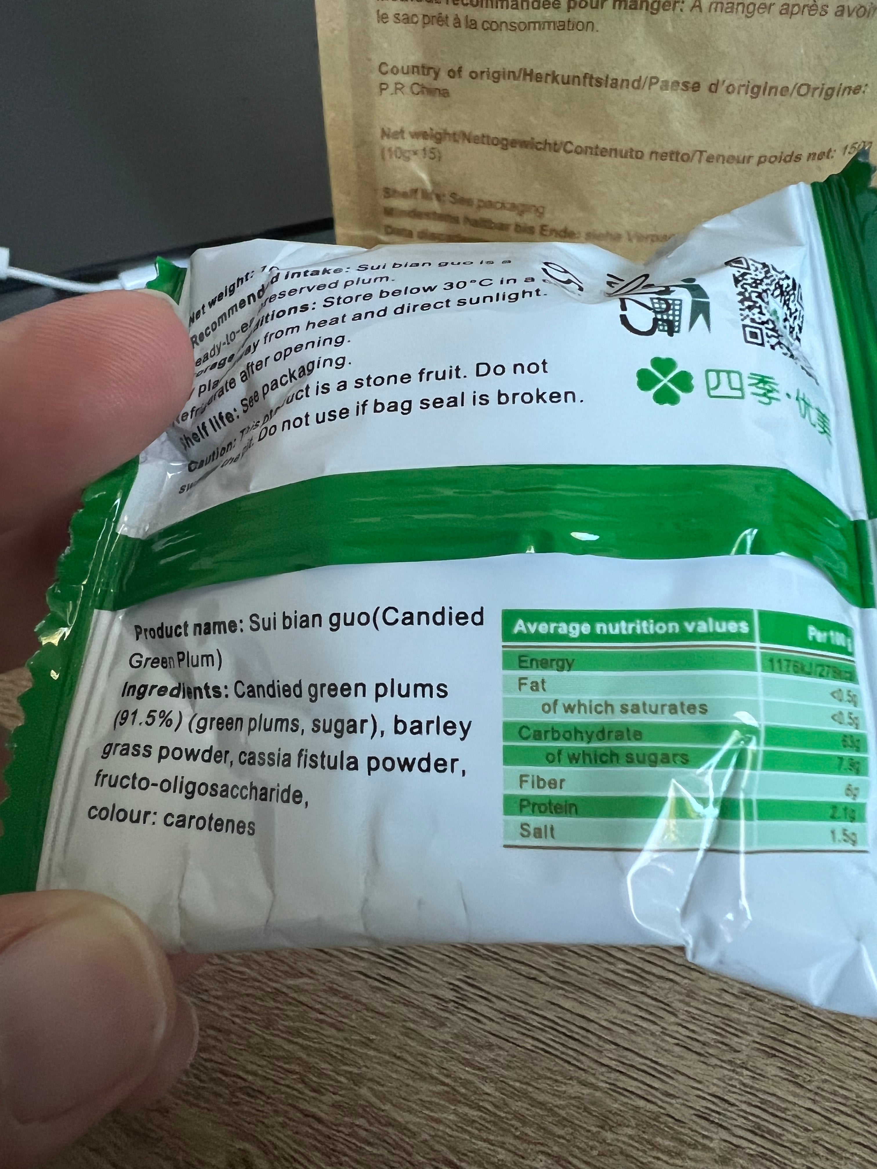 Suibianguo Fermentierte Grüne Pflaumen – Für natürliches Fasten 150g